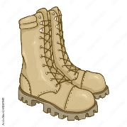 Vector Cartoon Beige Army Boots. Векторный объект Stock | Adobe Stock